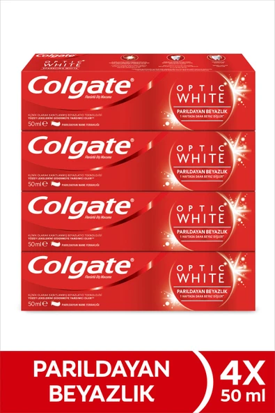 COLGATE Optic White Parıldayan Beyazlık 50 ml x4 Adet