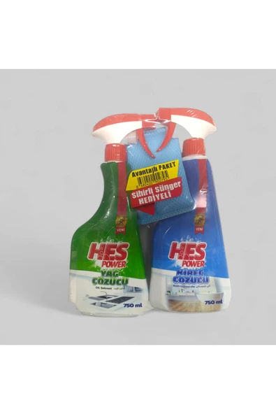 HES POWER : Avantajlı Paket Yağ Çözücü 750 ml + Kireç Çözücü 750 ml