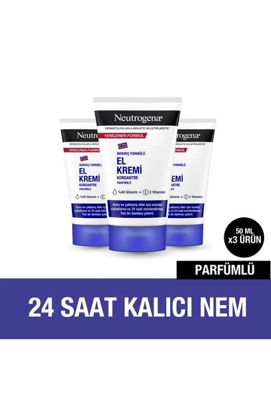 NEUTROGENA Norveç Formülü El Kremi Parfümlü 50 ml X 3 Adet
