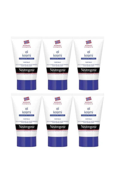 NEUTROGENA Konsantre Parfümlü El Kremi 50 ml X6 Adet