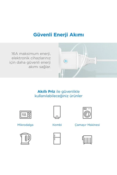 NEUTRON Akıllı Wi-fi Destekli 16a Uzaktan Kontrollü Akım Korumalı Tekli Priz - Uygulama Üzerinden Kontrol - 5