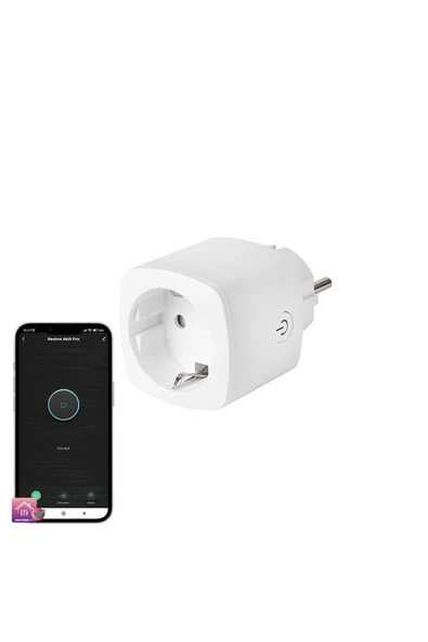 NEUTRON Akıllı Wi-fi Destekli 16a Uzaktan Kontrollü Akım Korumalı Tekli Priz - Uygulama Üzerinden Kontrol