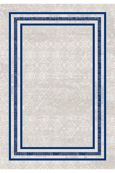 Makinede Yıkanabilir Leke Tutmaz  Vizon Makina Dokuma Kaymaz Taban Palet Desen Halı Ald42  Mavi 160 x 230 ürün görseli