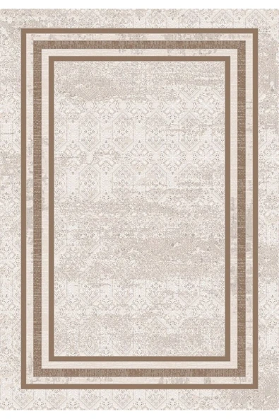 Makinede Yıkanabilir Leke Tutmaz  Vizon Makina Dokuma Kaymaz Taban Palet Desen Halı Ald42  Vizon 100 x 200 ürün görseli