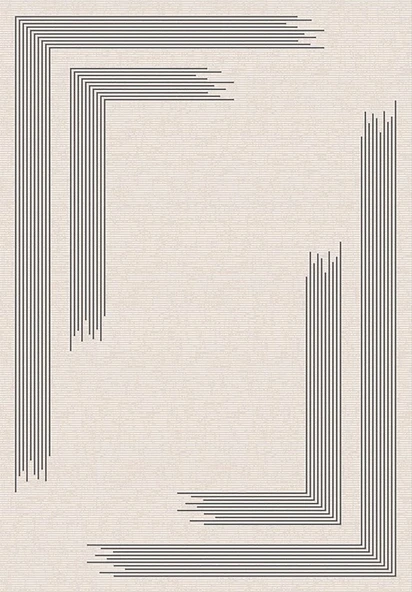 Makinede Yıkanabilir Leke Tutmaz  Vizon Makina Dokuma Kaymaz Taban Kenar Çizgi Halı Ald35  Gri 100 x 200 ürün görseli