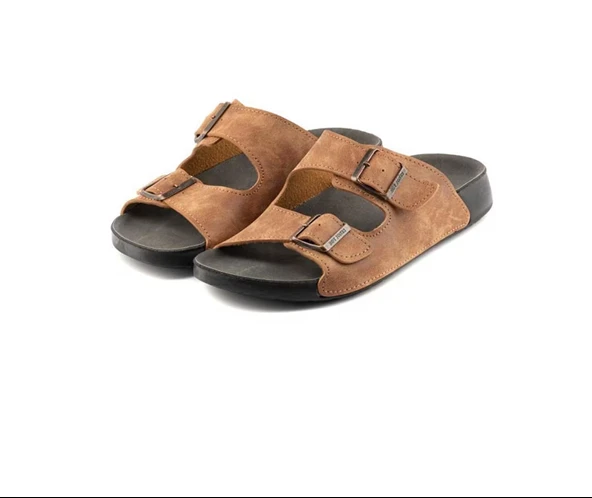 Roy Jones Delhi 4 Mevsim Anatomik Taban Çift Tokalı Ayarlanabilir Erkek Terlik 5002 - Resim 2