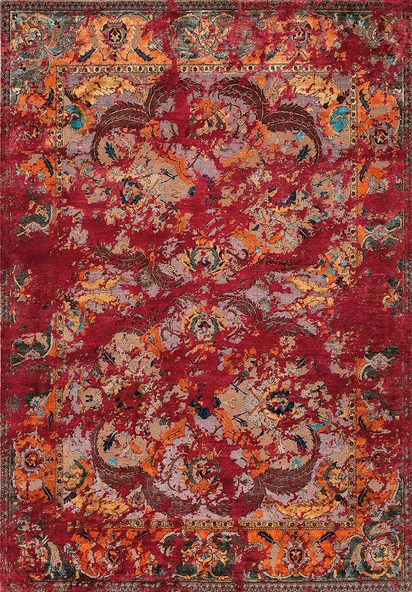 Makinede Yıkanabilir Leke Tutmaz  Bordo Dot Keçe Kaymaz Taban Göbekli Salon Saçaksız Halı E4148  180 x 280 BORDO - Resim 2