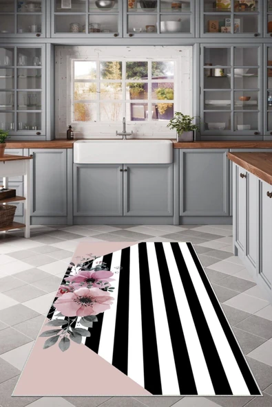 Makinede Yıkanabilir Leke Tutmaz  Multi Dot Keçe Kaymaz Taban Tasarım Mutfak Saçaksız Halı LB201  ÇOKLU 200 x 300