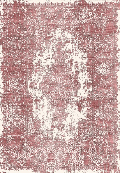 Makinede Yıkanabilir Leke Tutmaz  Pembe Dot Keçe Kaymaz Taban Vintage Göbekli Salon Saçaksız Halı E4172  PEMBE 160 x 230 - Resim 2