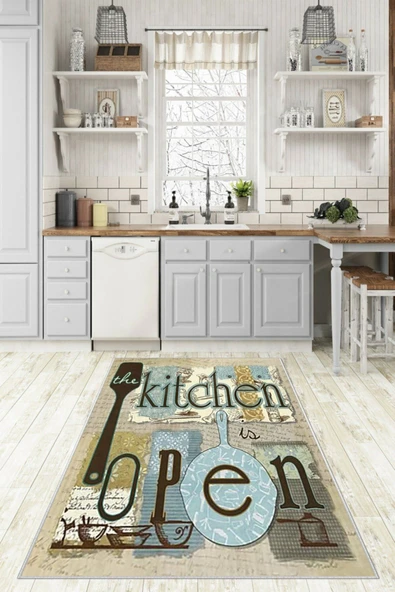 Makinede Yıkanabilir Leke Tutmaz  Multi Dot Keçe Kaymaz Taban Kıtcheın Mutfak Halı Saçaksız M58  ÇOKLU 180 x 280 - Resim 6