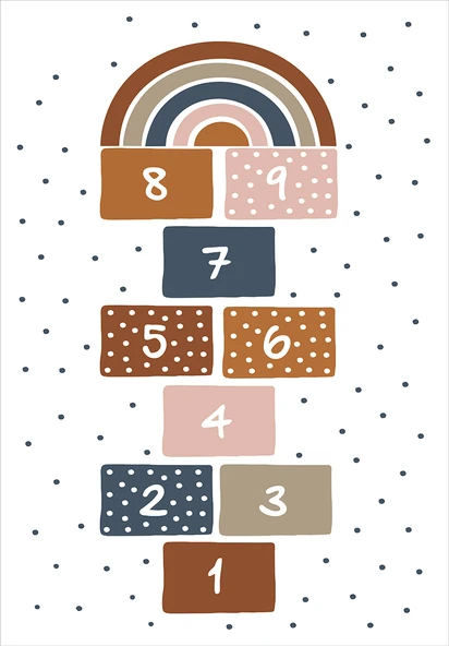 Makinede Yıkanabilir Leke Tutmaz  Beyaz Dot Keçe Kaymaz Taban Seksek Çocuk Saçaksız Halı H7115  ÇOKLU 80 x 300 - Resim 2