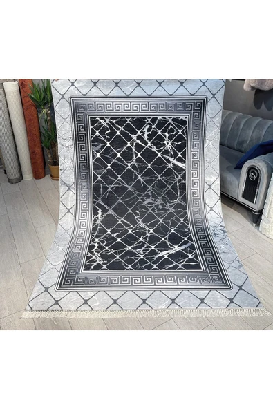 Makinede Yıkanabilir Leke Tutmaz  KARMA Deri Taban Kaymaz Halı B1293  KARMA 120 x 180
