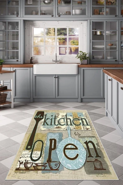 Makinede Yıkanabilir Leke Tutmaz  Multi Dot Keçe Kaymaz Taban Kıtcheın Mutfak Halı Saçaksız M58  ÇOKLU 120 x 180