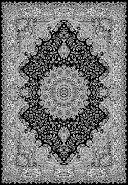 Makinede Yıkanabilir Leke Tutmaz  Gri-Siyah Dot Keçe Kaymaz Taban Göbekli Salon Saçaksız Halı E4170  GRİ-SİYAH 80 x 200 - Resim 2