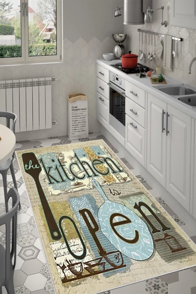 Makinede Yıkanabilir Leke Tutmaz  Multi Dot Keçe Kaymaz Taban Kıtcheın Mutfak Halı Saçaksız M58  ÇOKLU 180 x 280 - Resim 3