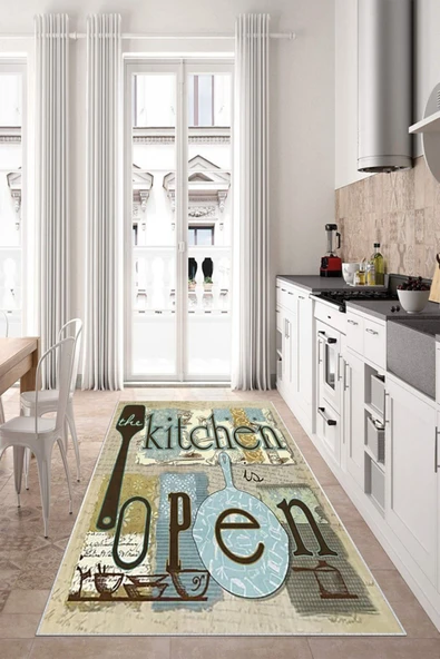 Makinede Yıkanabilir Leke Tutmaz  Multi Dot Keçe Kaymaz Taban Kıtcheın Mutfak Halı Saçaksız M58  ÇOKLU 180 x 280 - Resim 4