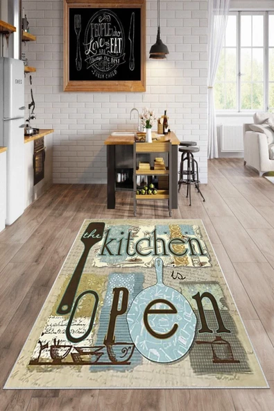 Makinede Yıkanabilir Leke Tutmaz  Multi Dot Keçe Kaymaz Taban Kıtcheın Mutfak Halı Saçaksız M58  ÇOKLU 80 x 200 - Resim 2