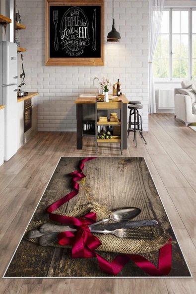 Makinede Yıkanabilir Leke Tutmaz  Multi Dot Keçe Kaymaz Taban Kurdele Tasarım Mutfak Saçaksız Halı LB241  ÇOKLU 160 x 230 - Resim 2