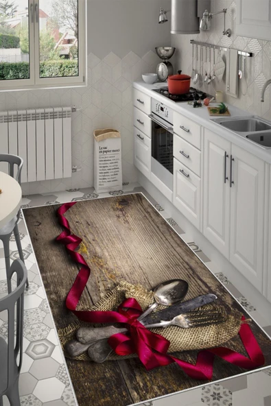 Makinede Yıkanabilir Leke Tutmaz  Multi Dot Keçe Kaymaz Taban Kurdele Tasarım Mutfak Saçaksız Halı LB241  ÇOKLU 160 x 230 - Resim 3