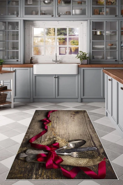 Makinede Yıkanabilir Leke Tutmaz  Multi Dot Keçe Kaymaz Taban Kurdele Tasarım Mutfak Saçaksız Halı LB241  ÇOKLU 200 x 300