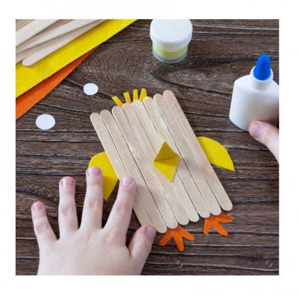 Dil Çubuğu 100 Adet Abeslang Naturel Geniş Jumbo Maket Hobi Okul 100 Parça Dil Basma Çubuğu Dondurma Çubuğu - 4