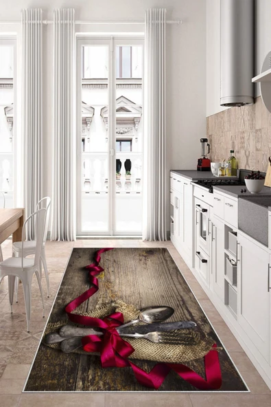 Makinede Yıkanabilir Leke Tutmaz  Multi Dot Keçe Kaymaz Taban Kurdele Tasarım Mutfak Saçaksız Halı LB241  ÇOKLU 160 x 230 - Resim 4