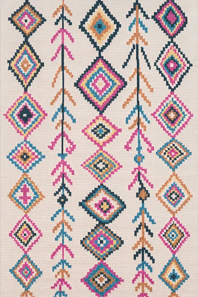 Makinede Yıkanabilir Leke Tutmaz  ÇOKLU Dijital Baskılı Dokuma Taban Kaymaz Halı O1208-DOKUMA  ÇOKLU 150 x 200 - Resim 2