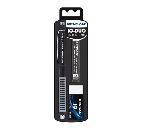 Pensan IQ Duo 0.7mm Mekanik Kurşun Kalem Seti - Siyah