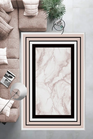 Makinede Yıkanabilir Leke Tutmaz  PUDRA Kaymaz Taban Halı PB1259D  PUDRA 200 x 300 - 1