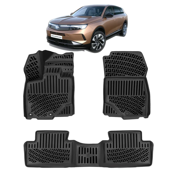 Rizline Opel Grandland MHEV Hybrit 2025 ve Sonrası 3D Havuzlu Paspas Siyah