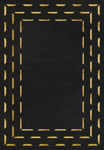 Makinede Yıkanabilir Leke Tutmaz  Siyah Dot Keçe Kaymaz Taban Modern Salon Saçaksız Halı B1258  SİYAH 100 x 200 - 2