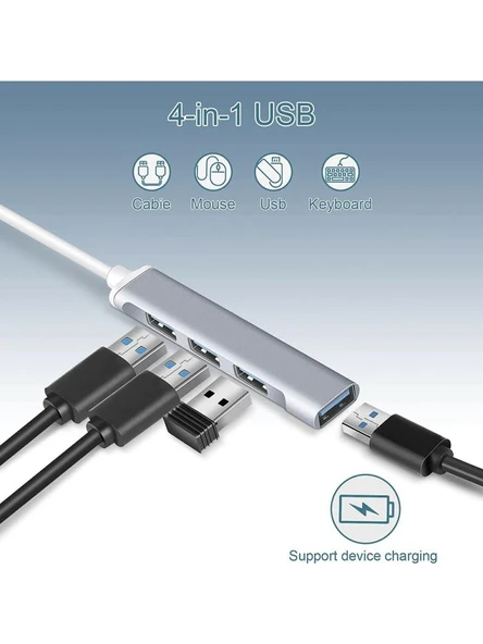 USB ÇOĞALTICI ÇOKLAYICI 4 PORT USB 3.0 HUB SLİM ADAPTÖR SPLİTTER PC LAPTOP NOTEBOOK IÇİN 20 CM - Resim 2