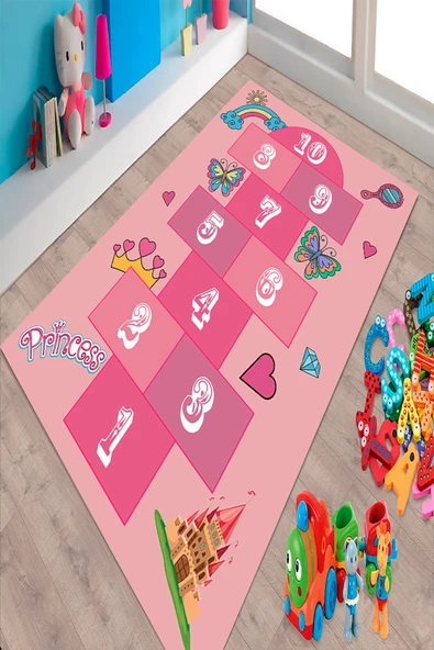 Makinede Yıkanabilir Leke Tutmaz  ÇOKLU Pvc Taban Çocuk Halısı TYC00245498539  ÇOKLU 80 x 140