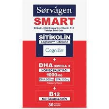 Sorvagen Smart Sitikolin DHA Omega 3 ve B12 30 Kapsül ürün görseli