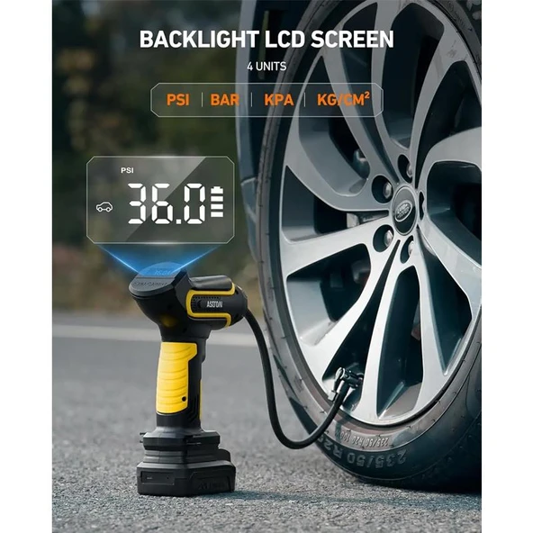 Astroai El Tipi Sarjli Lastik Sisirme Pompasi 150PSI LS40791 - 5
