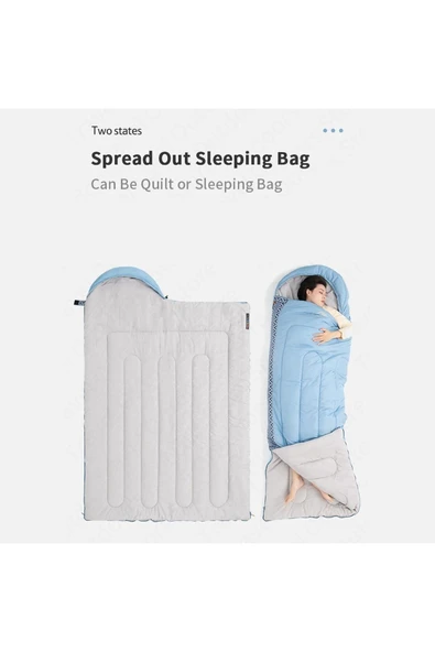 Naturehike L250 Zarf Tarzı Kapüşonlu Uyku Tulumu -10°c Mavi - 8