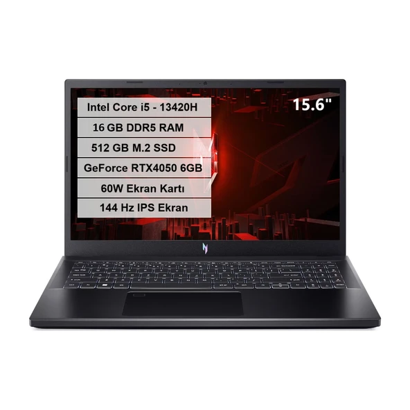 Acer ANV15-51 i5-13420H 16GB 512GB SSD RTX4050 Freedos