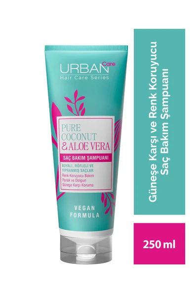 URBAN CARE Pure Coconut & Aloe Vera Boyalı Saçlara Özel Renk Koruyucu Şampuan-250ml-vegan