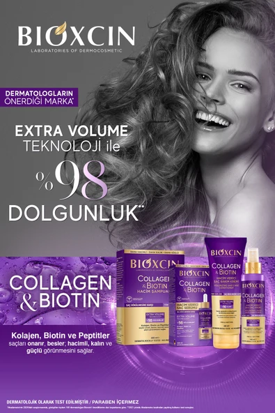 BİOXCİN Collagen & Biotin Ekstra Hacim Şampuanı 3 X 300 ml 3 Al 2 Öde - Kolajen Biotin Ince Ve Seyrek Saçlar - 3