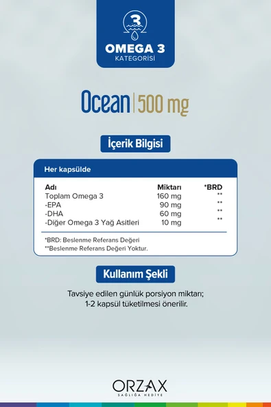 OCEAN 500 Mg Omega 3 Balık Yağı 60 Kapsül - 2