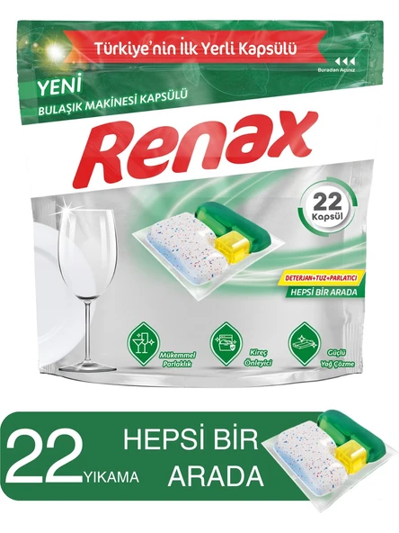 Renax Bulaşık Makinesi Kapsülü Hepsi Bir Arada 22 Li