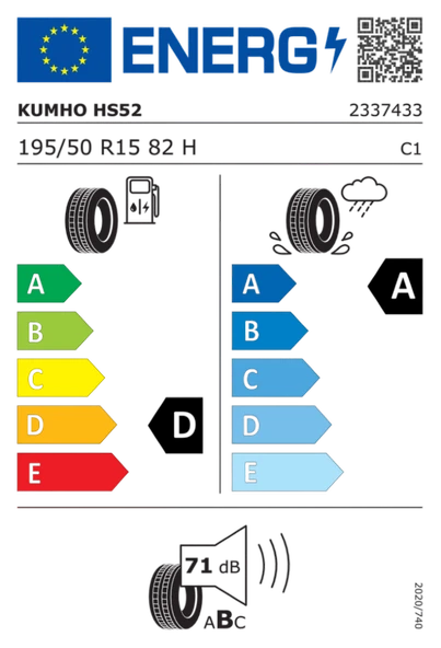 195/50R15 82H HS52 2025 Üretim Yazlık Lastik - Resim 2