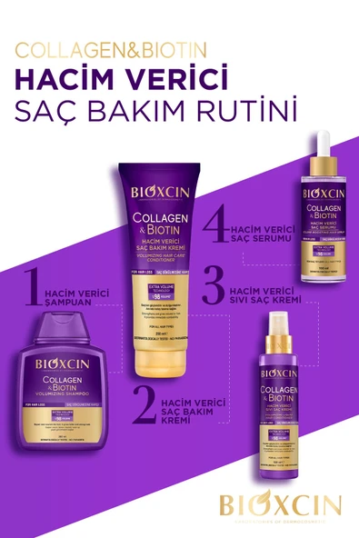 BİOXCİN Collagen & Biotin Ekstra Hacim Şampuanı 3 X 300 ml 3 Al 2 Öde - Kolajen Biotin Ince Ve Seyrek Saçlar - 7