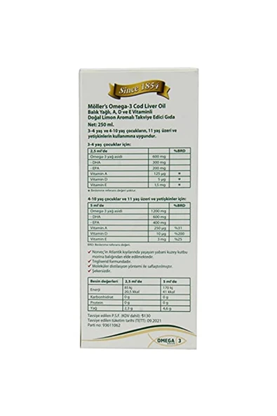 SAĞLIKMARKETİM Marka: Möllers Omega 3 Balık Yağı Şurubu Limon Aromalı 250 Ml Kategori: Mineral - 3