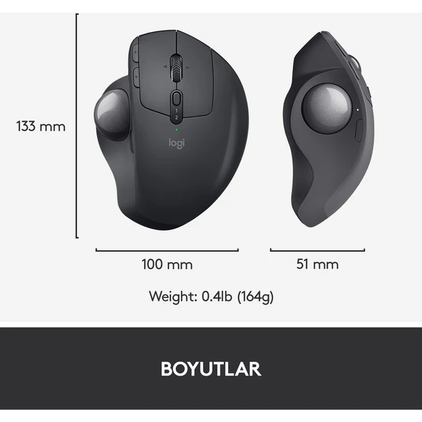 Logitech ergo910-005179 MX Ergo Graphite Kablosuz Mouse - 7
