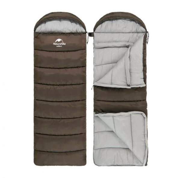 Naturehike U250 Zarf Tarzı Kapüşonlu Uyku Tulumu -10°C  KAHVERENGİ Left