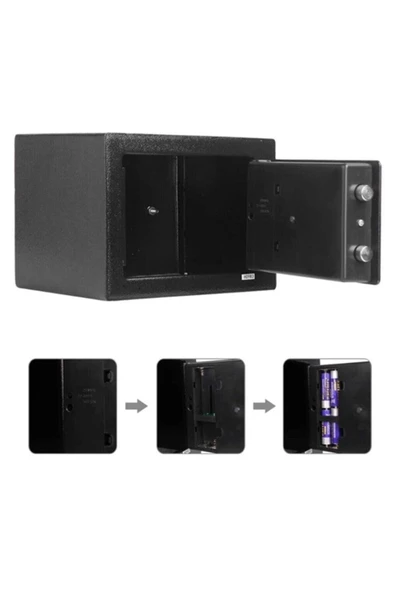 Italyan 17ef Elektronik Şifreli Çelik Para Kasası Otel Tipi Kasa 3mm Montaj Kit Hediye+ Pil - 5