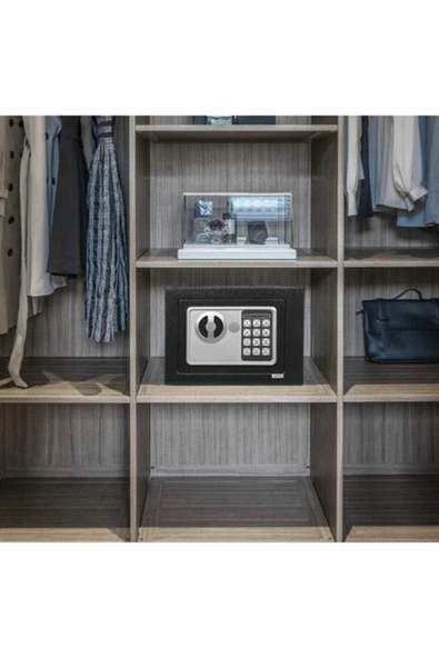 Italyan 17ef Elektronik Şifreli Çelik Para Kasası Otel Tipi Kasa 3mm Montaj Kit Hediye+ Pil - 2