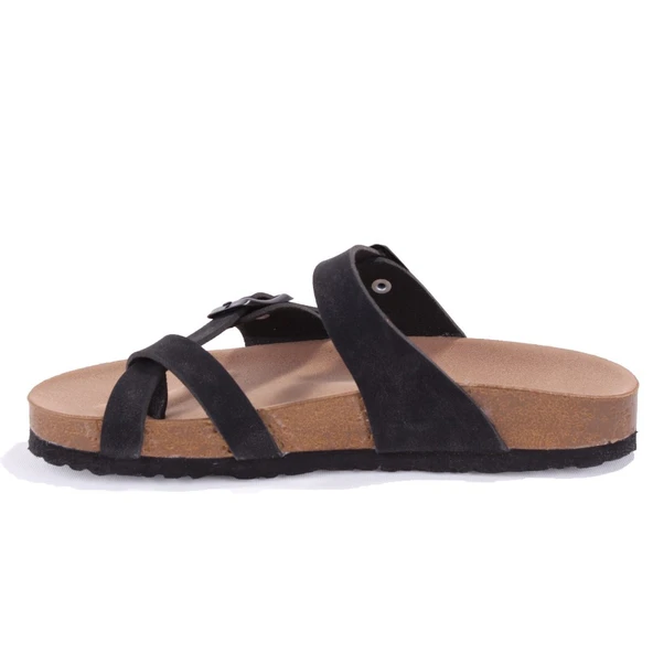 Fly Soft S042031 Siyah Günlük Ortopedik Parmak Arası Kadın Spor Terlik - Resim 3