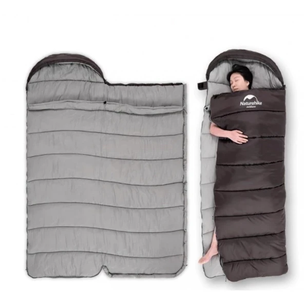 Naturehike U250 Zarf Tarzı Kapüşonlu Uyku Tulumu -10°C  KAHVERENGİ Right - 3